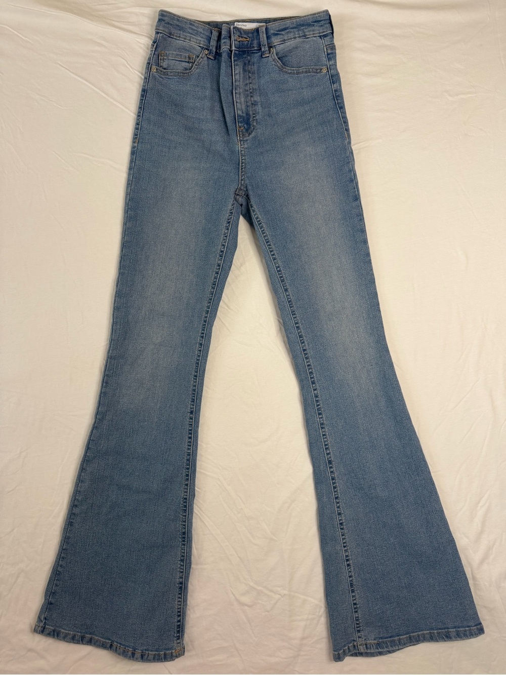 Bershka blue flare jeans size 4 #flare #denim